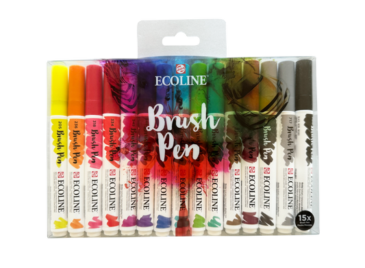 Watercolour Brush Pen set - 15 kleuren