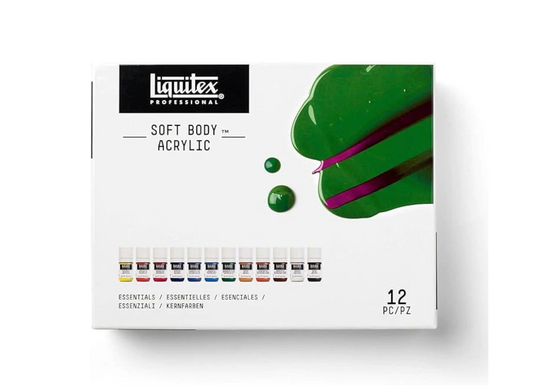 Pintura Acrílica Soft Body - Esenciales (12 colores)